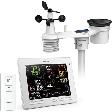 Sencor - Stazione meteo professionale con display LCD a colori 1xCR2032 Wi-Fi Tuya