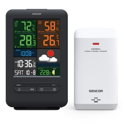 Sencor - Stazione meteorologica con display LCD a colori 5V/1xCR2032
