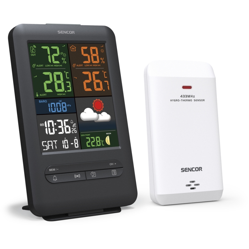 Sencor - Stazione meteorologica con display LCD a colori 5V/1xCR2032