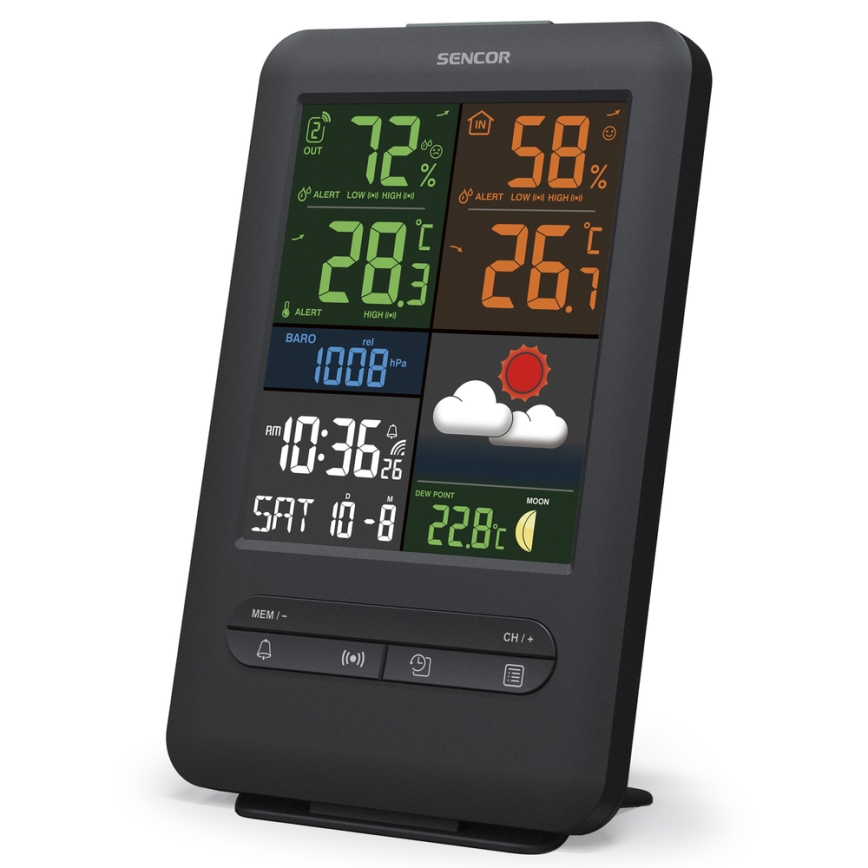 Sencor - Stazione meteorologica con display LCD a colori 5V/1xCR2032