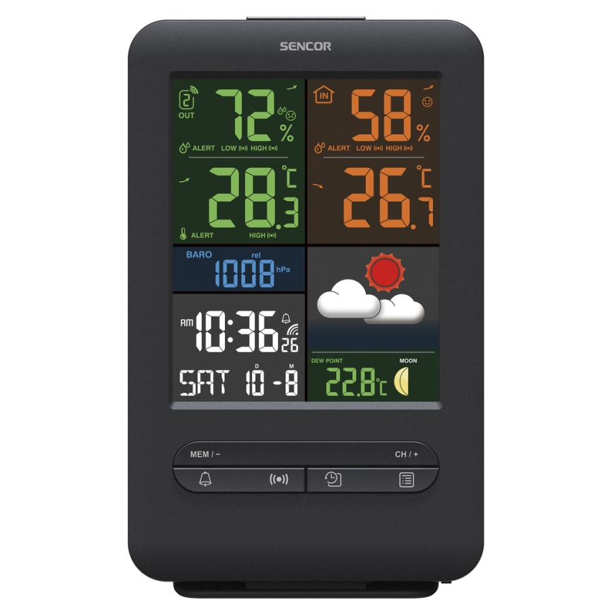 Sencor - Stazione meteorologica con display LCD a colori 5V/1xCR2032