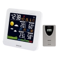 Sencor - Stazione meteorologica con display LCD a colori e sveglia 3xAAA + 2xAAA bianco