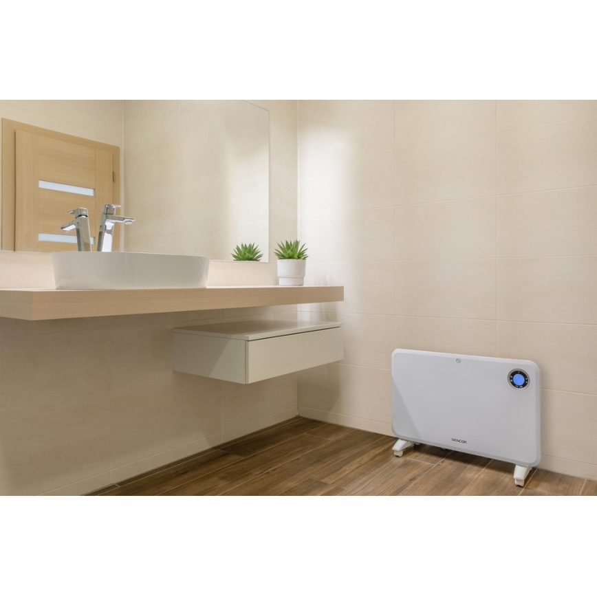 Sencor - Termoconvettore con display LCD e termostato 750W/1500W/230V IP24