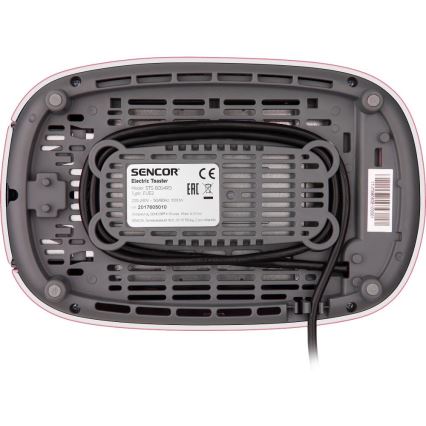 Sencor - Toaster mit zwei Schlitzen und Aufbackrost, 1000 W/230 V, rosa