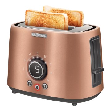 Sencor - Toaster mit zwei Schlitzen und Brötchenaufsatz 1000W/230V kupferfarben