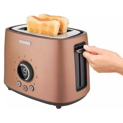 Sencor - Toaster mit zwei Schlitzen und Brötchenaufsatz 1000W/230V kupferfarben