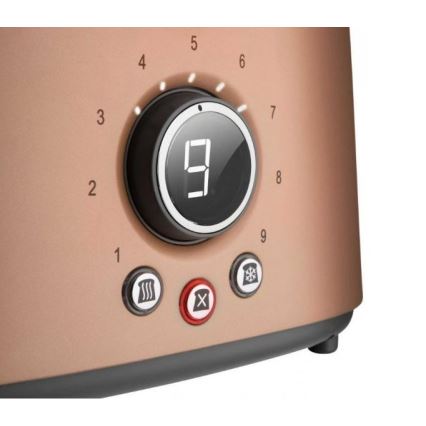 Sencor - Toaster mit zwei Schlitzen und Brötchenaufsatz 1000W/230V kupferfarben