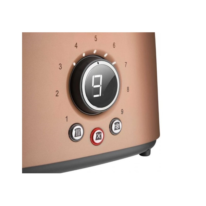 Sencor - Toaster mit zwei Schlitzen und Brötchenaufsatz 1000W/230V kupferfarben