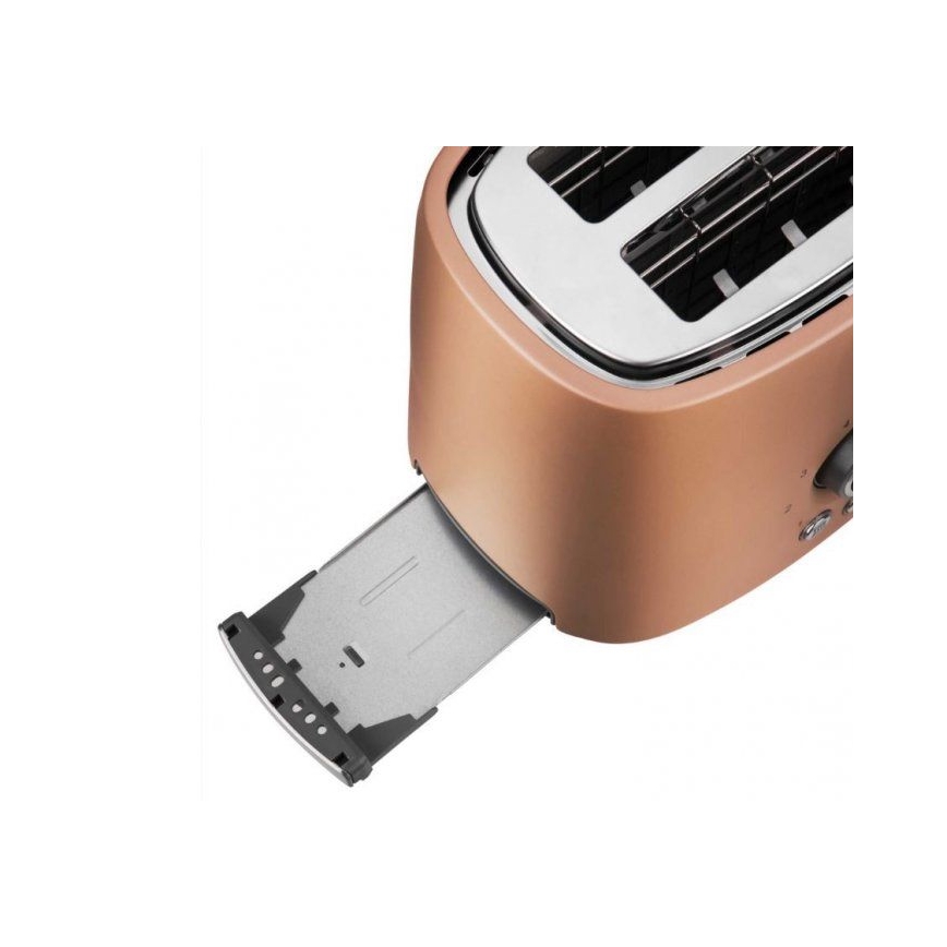 Sencor - Toaster mit zwei Schlitzen und Brötchenaufsatz 1000W/230V kupferfarben