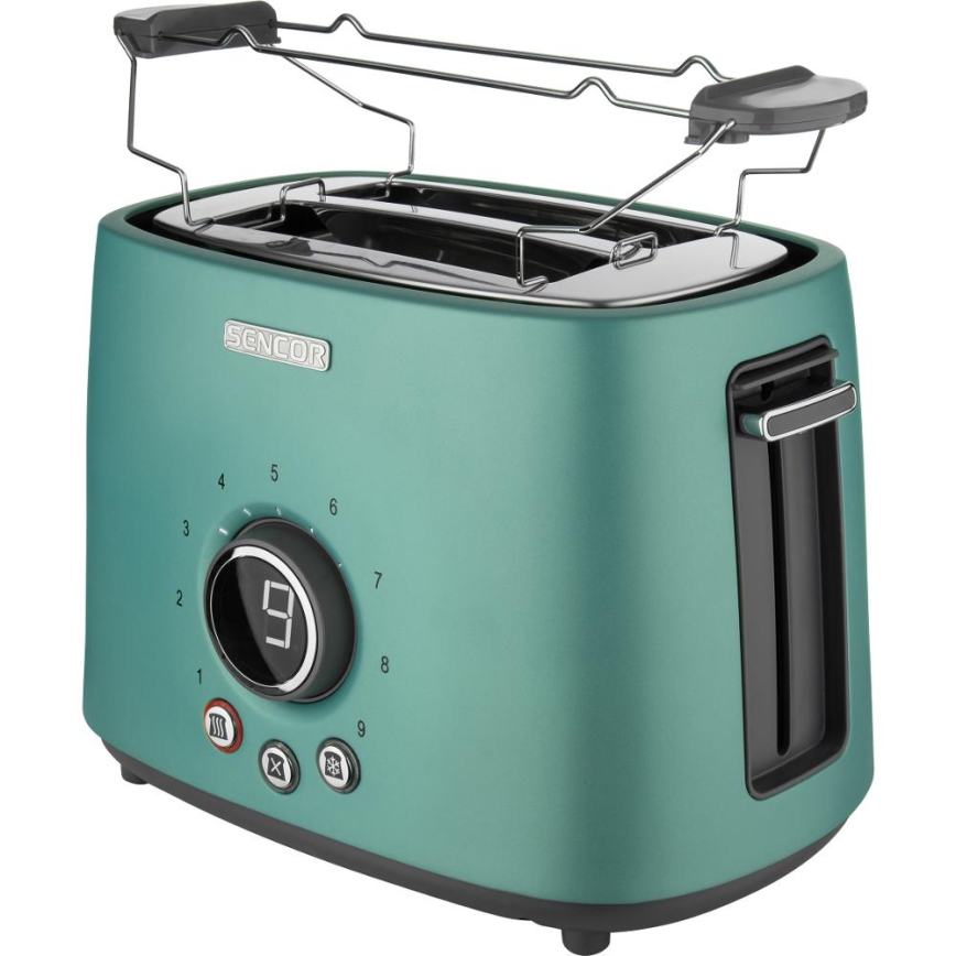 Sencor - Tostapane a due fessure con griglia riscaldante 1000W/230V verde menta
