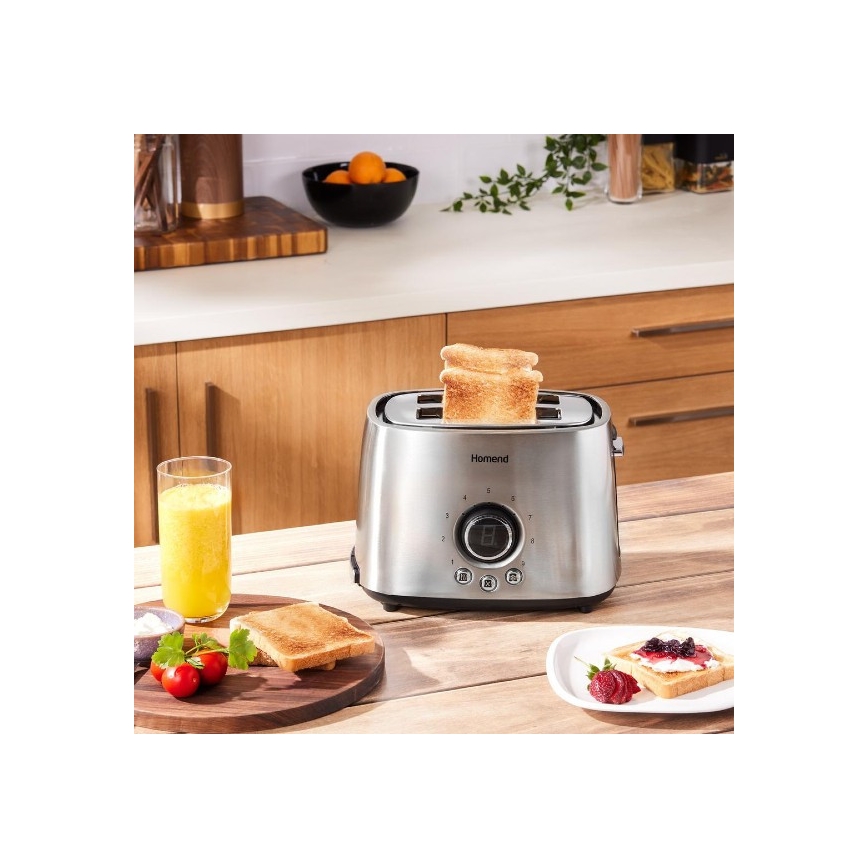 Sencor - Tostapane con due fori e riscaldamento 1000W/230V argento