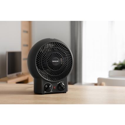 Sencor - Ventilator mit Heizelement 1200/2000W/230V schwarz