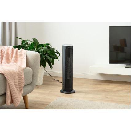 Sencor - Ventilatore con elemento riscaldante in ceramica 1300/2200W/230V nero + telecomando