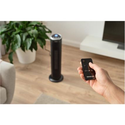 Sencor - Ventilatore con elemento riscaldante in ceramica 1300/2200W/230V nero + telecomando