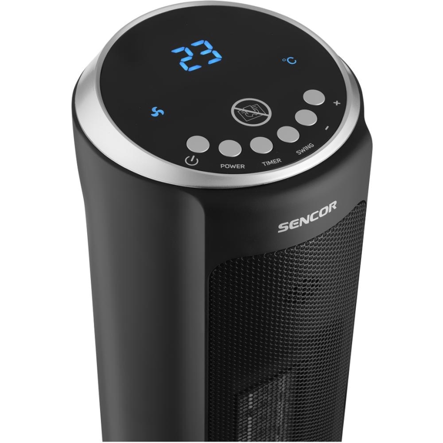 Sencor - Ventilatore con elemento riscaldante in ceramica 1300/2200W/230V nero + telecomando