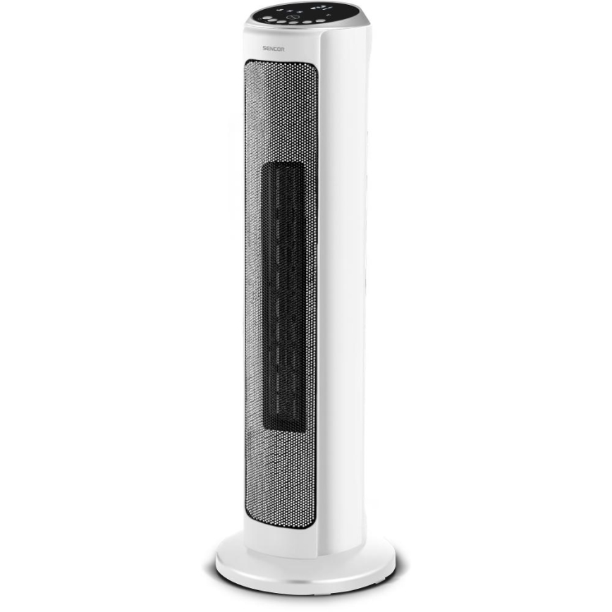 Sencor - Termoventilatore con elemento riscaldante in ceramica 2200W/230V Wi-Fi bianco + telecomando