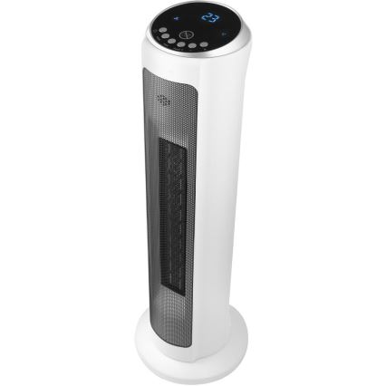 Sencor - Termoventilatore con elemento riscaldante in ceramica 2200W/230V Wi-Fi bianco + telecomando
