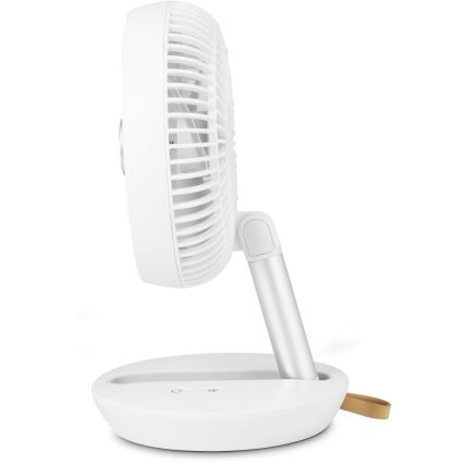 Sencor - Ventilatore da tavolo ricaricabile 5W/5V 4000 mAh bianco