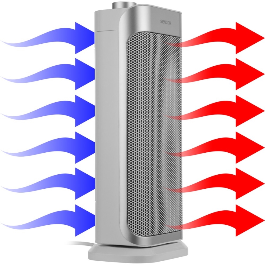 Sencor - Ventilatore in ceramica con riscaldatore e termostato 1000/2000W/230V