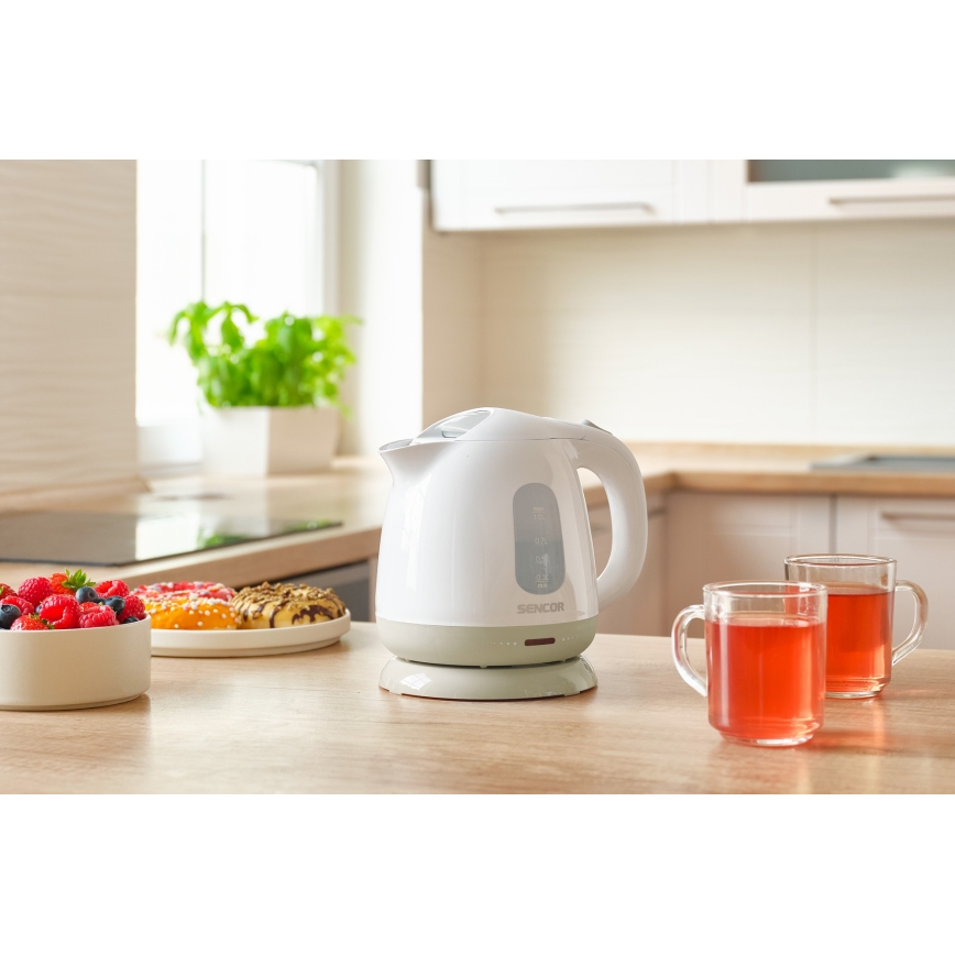 Sencor - Wasserkocher 1 l 1100W/230V weiß/beige