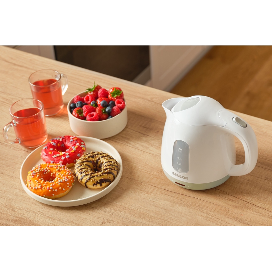 Sencor - Wasserkocher 1 l 1100W/230V weiß/beige