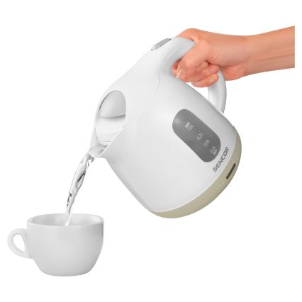 Sencor - Wasserkocher 1 l 1100W/230V weiß/beige
