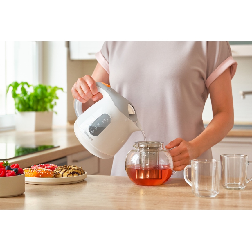 Sencor - Wasserkocher 1 l 1100W/230V weiß/grau