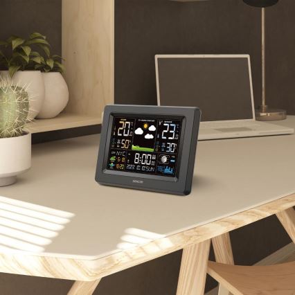 Sencor - Wetterstation mit farbigem LCD-Display 3xAA + 2xAA schwarz