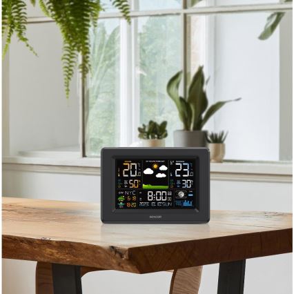 Sencor - Wetterstation mit farbigem LCD-Display 3xAA + 2xAA schwarz