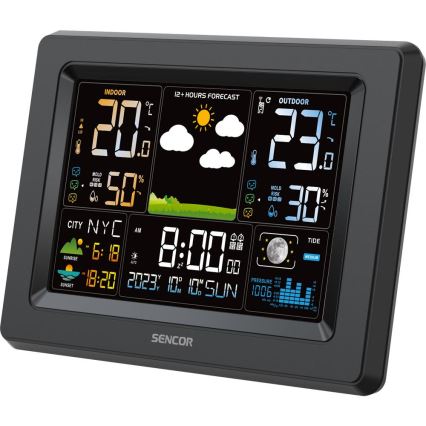 Sencor - Wetterstation mit farbigem LCD-Display 3xAA + 2xAA schwarz