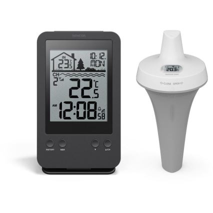 Sencor - Wetterstation mit kabellosem schwimmendem Poolsensor 2xAA + 2xAA IPX7