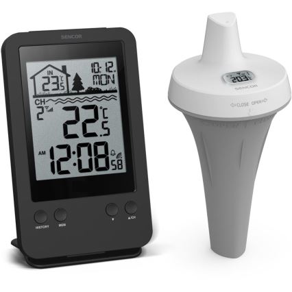 Sencor - Wetterstation mit kabellosem schwimmendem Poolsensor 2xAA + 2xAA IPX7