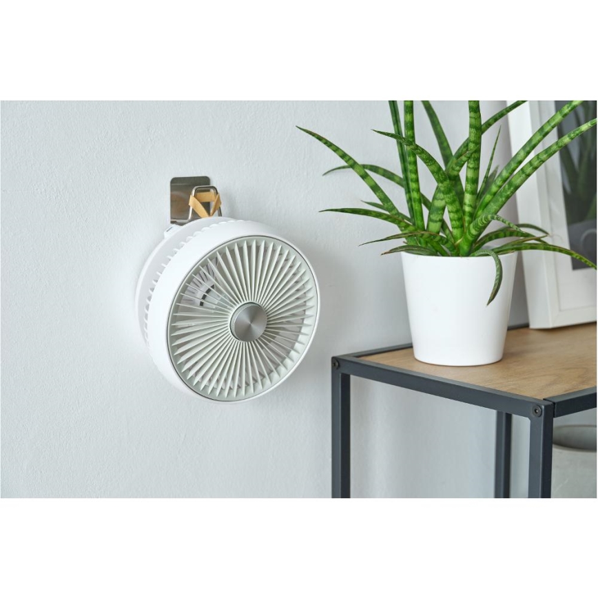 Sencor - Wiederaufladbarer Tischventilator 5W/5V 4000 mAh weiß