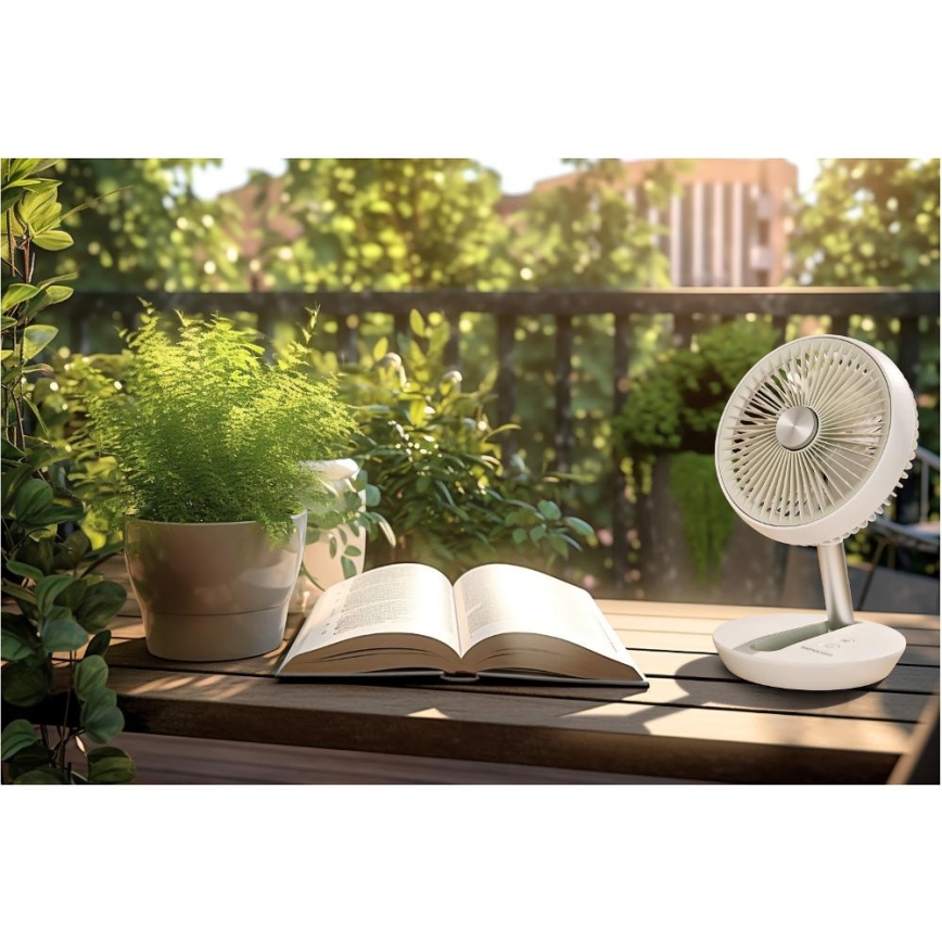 Sencor - Wiederaufladbarer Tischventilator 5W/5V 4000 mAh weiß