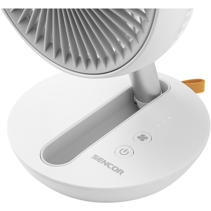 Sencor - Wiederaufladbarer Tischventilator 5W/5V 4000 mAh weiß