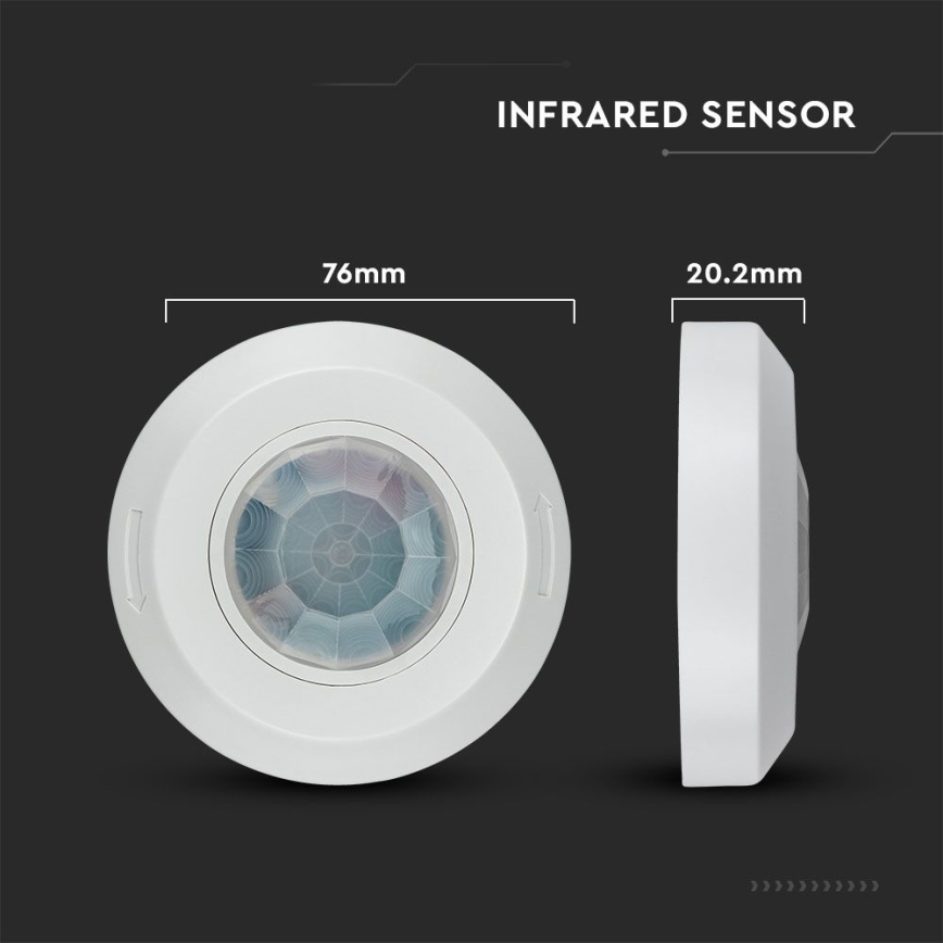 Sensore di movimento a infrarossi 360° 200W/230V bianco