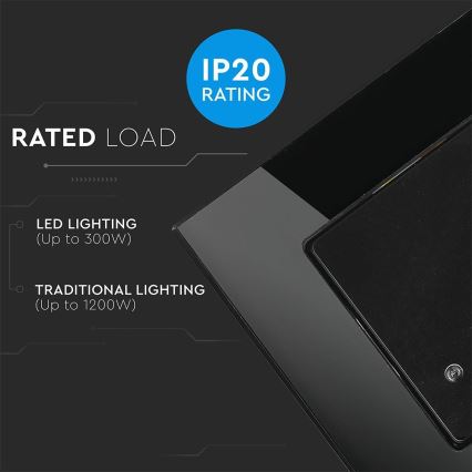 Sensore di movimento a microonde 180° 300W/230V nero