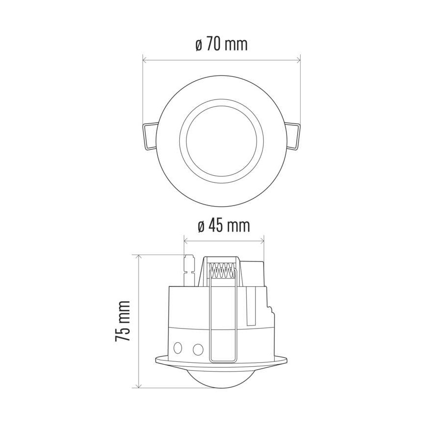 Sensore di movimento da incasso PIR B 360° 1200W/230V bianco