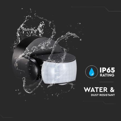 Sensore di movimento esterno a infrarossi 180/360° 600W/230V IP65 nero