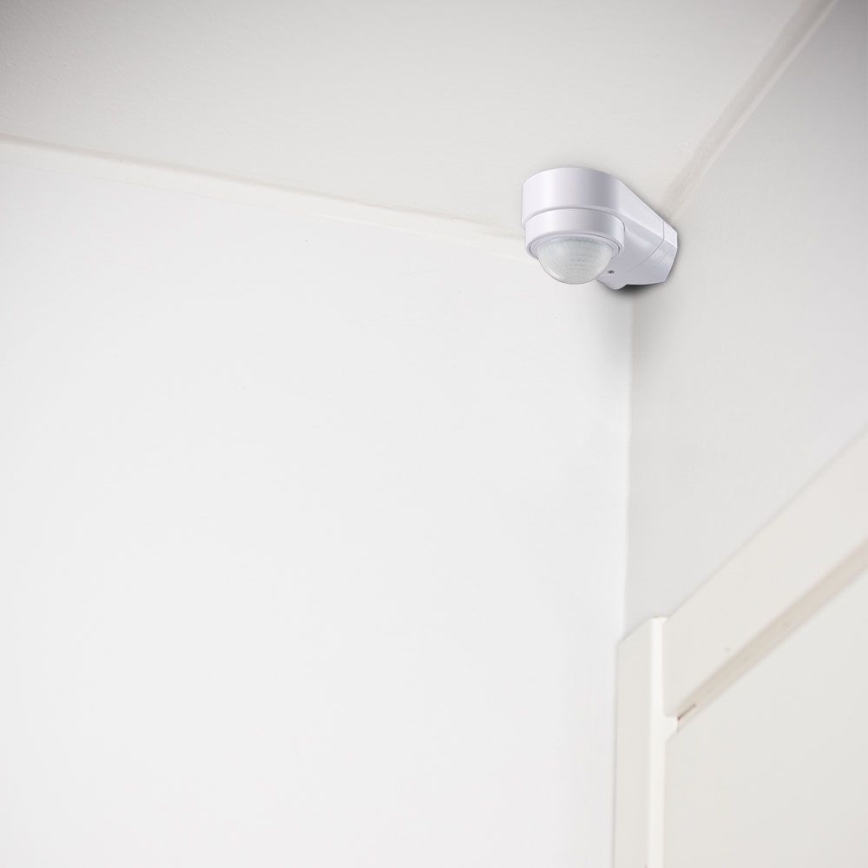 Sensore di movimento esterno a infrarossi 240° 600W/230V IP65 bianco