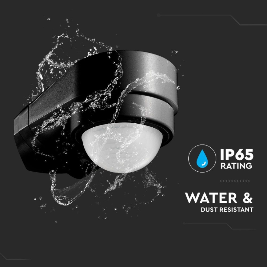 Sensore di movimento esterno a infrarossi 240° 600W/230V IP65 nero