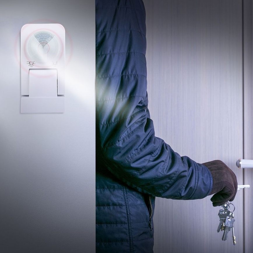 Sensore di movimento esterno a infrarossi 360° 1000W/230V IP65 bianco