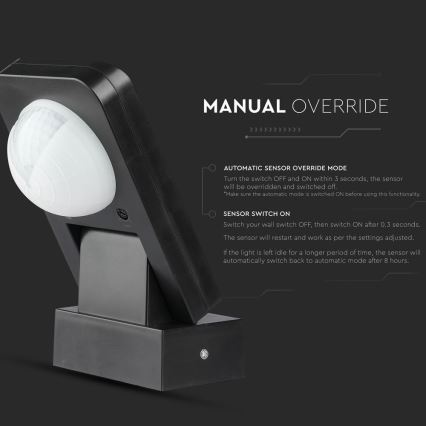 Sensore di movimento esterno a infrarossi 360° 1000W/230V IP65 nero