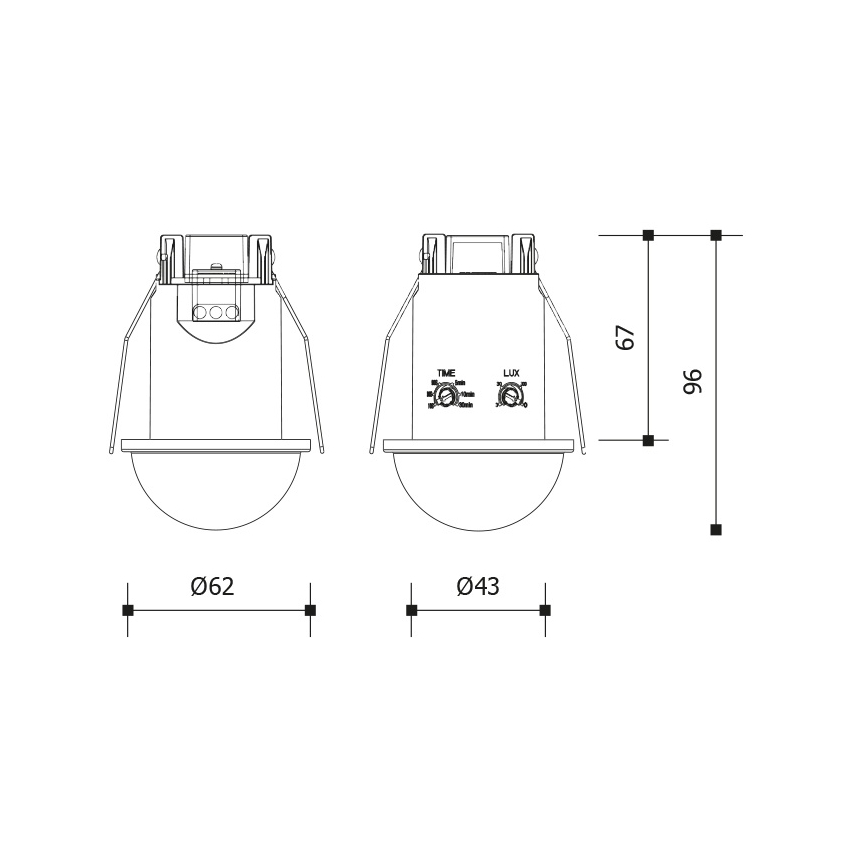 Sensore di movimento per controsoffitto 360° 1200W/230V IP54 bianco