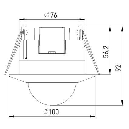 Sensore di presenza PIR 2000W/230V