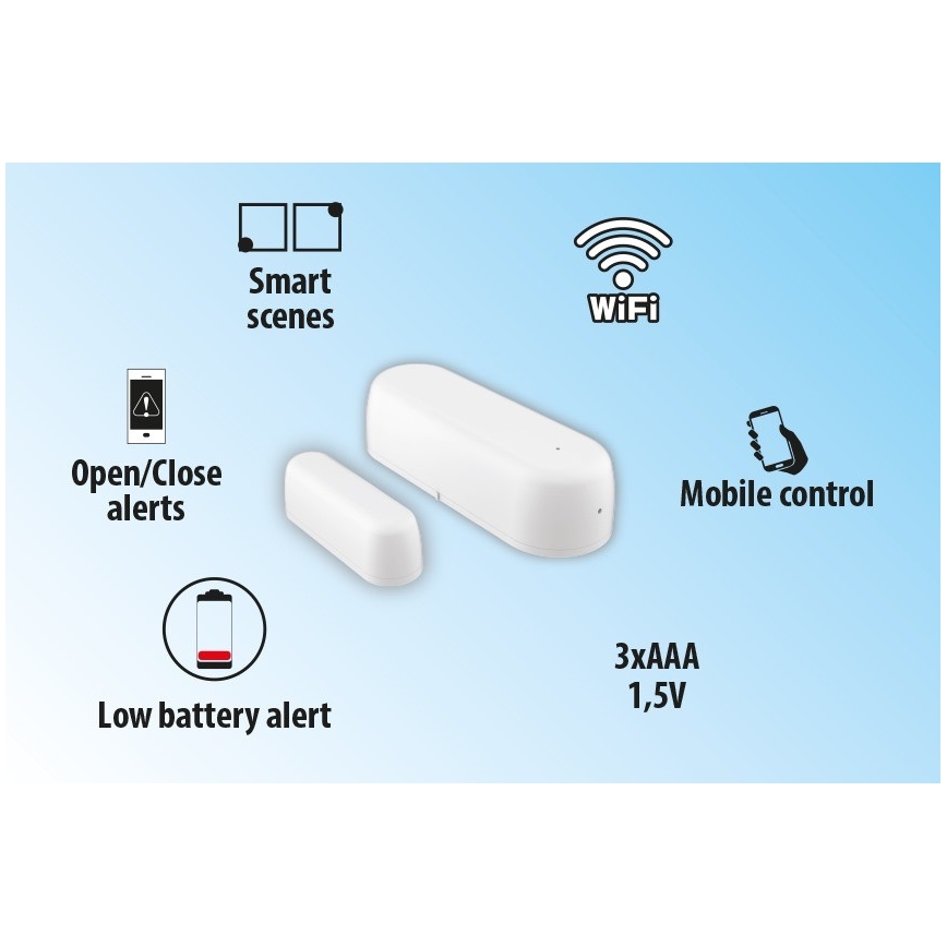 Sensore intelligente per porte e finestre 2xAAA Wi-fi Tuya