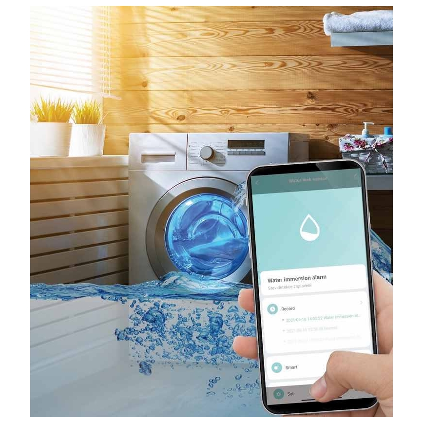 Sensore smart di perdite d'acqua 3xAAA Wi-Fi Tuya