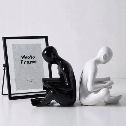 Serre-livre 17,5x13x14 cm noir/blanc
