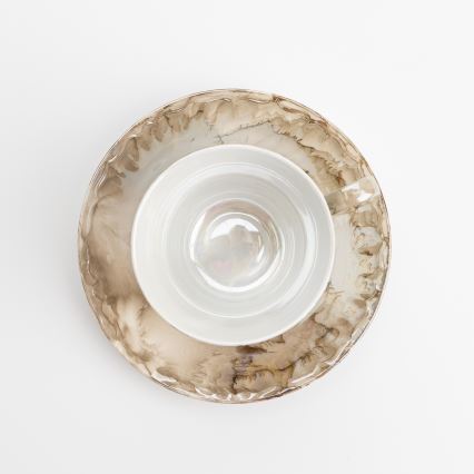 Service à thé en porcelaine marron