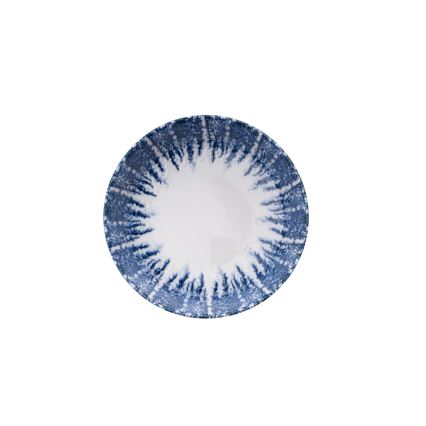 Service de table 12 pièces en porcelaine, blanc/bleu